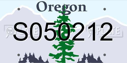 S050212 Oregon License Plate