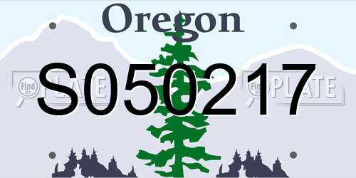 S050217 Oregon License Plate