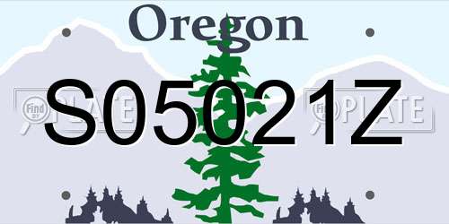 S05021Z Oregon License Plate