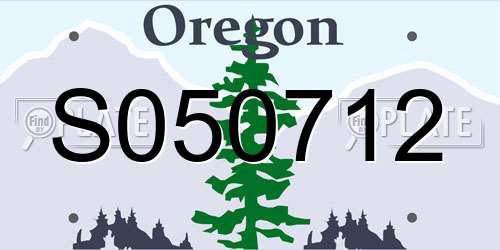 S050712 Oregon License Plate