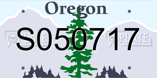 S050717 Oregon License Plate