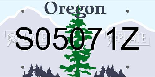 S05071Z Oregon License Plate