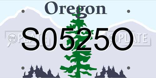S0525O Oregon License Plate