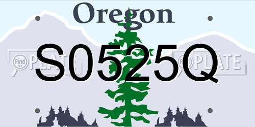 S0525Q Oregon License Plate