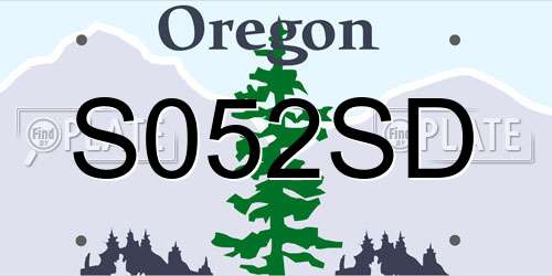 S052SD Oregon License Plate