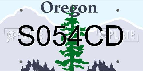 S054CD Oregon License Plate