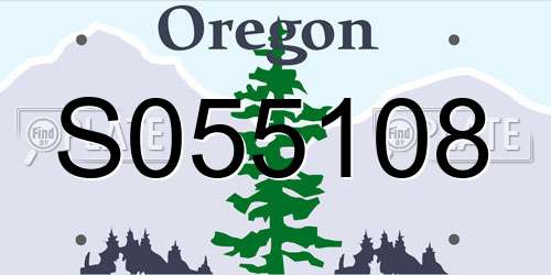 S055108 Oregon License Plate