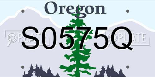 S0575Q Oregon License Plate