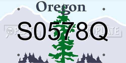 S0578Q Oregon License Plate