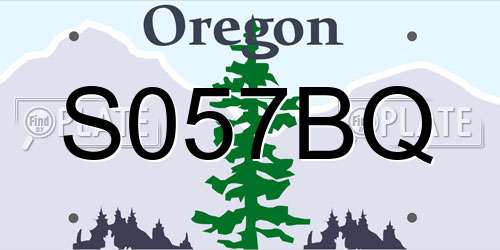 S057BQ Oregon License Plate