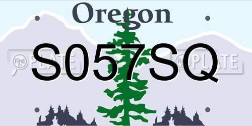 S057SQ Oregon License Plate