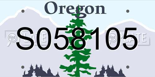 S058105 Oregon License Plate