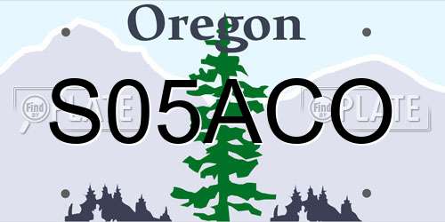 S05ACO Oregon License Plate