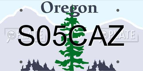 S05CAZ Oregon License Plate