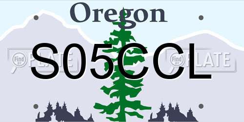 S05CCL Oregon License Plate