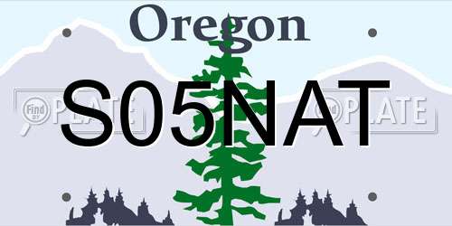 S05NAT Oregon License Plate