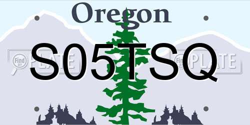 S05TSQ Oregon License Plate