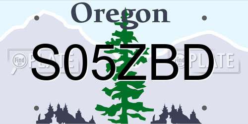 S05ZBD Oregon License Plate
