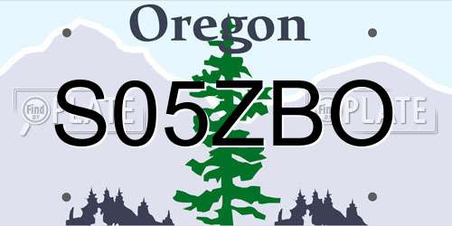 S05ZBO Oregon License Plate