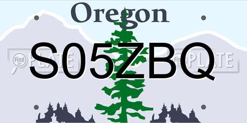 S05ZBQ Oregon License Plate