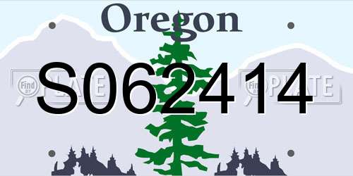 S062414 Oregon License Plate