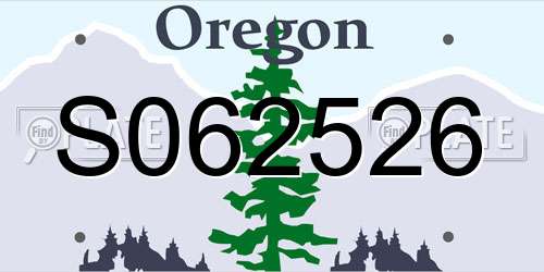 S062526 Oregon License Plate