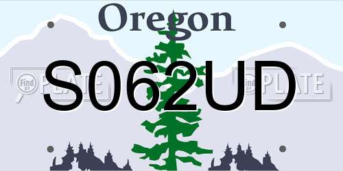 S062UD Oregon License Plate