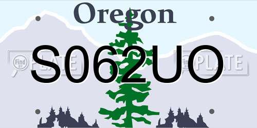 S062UO Oregon License Plate