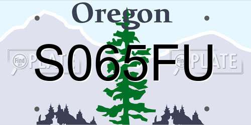 S065FU Oregon License Plate