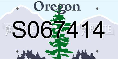 S067414 Oregon License Plate