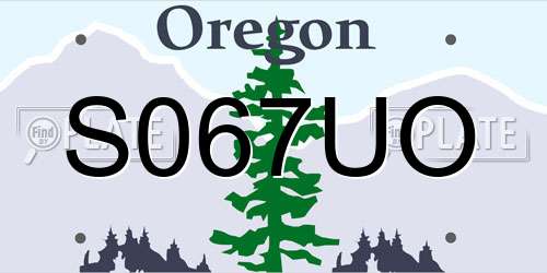 S067UO Oregon License Plate