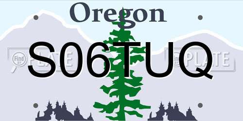S06TUQ Oregon License Plate
