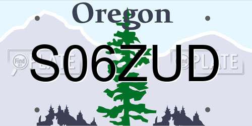 S06ZUD Oregon License Plate