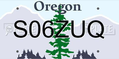S06ZUQ Oregon License Plate