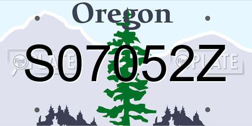 S07052Z Oregon License Plate
