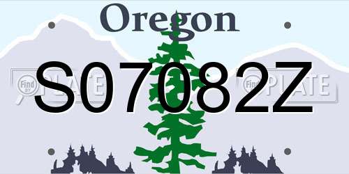 S07082Z Oregon License Plate