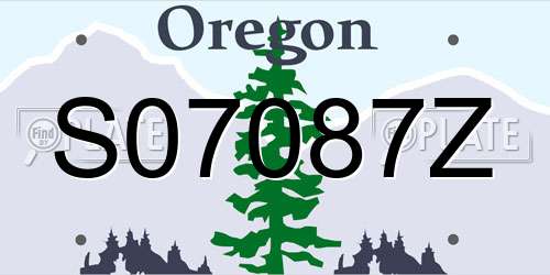 S07087Z Oregon License Plate
