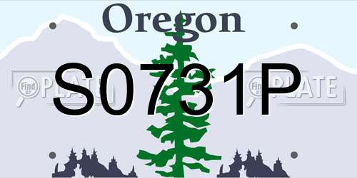 S0731P Oregon License Plate