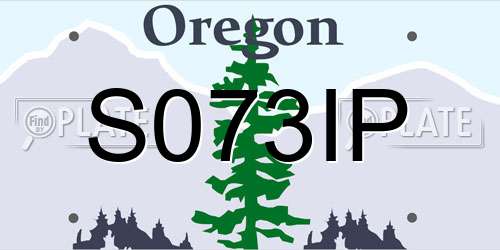 S073IP Oregon License Plate