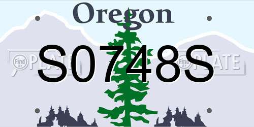 S0748S Oregon License Plate