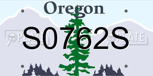 S0762S Oregon License Plate