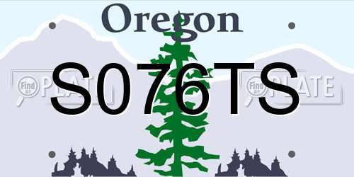 S076TS Oregon License Plate