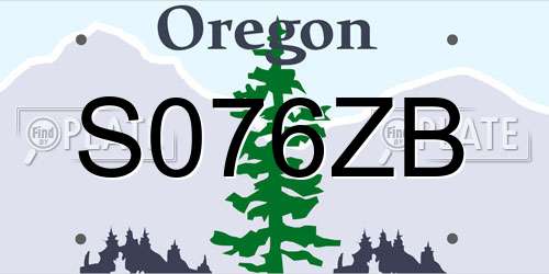 S076ZB Oregon License Plate