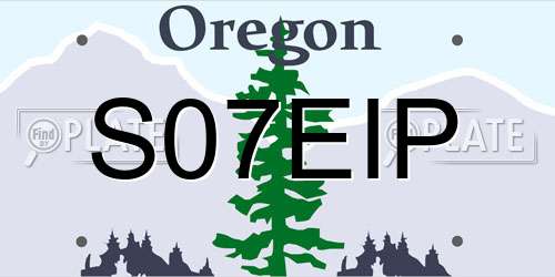 S07EIP Oregon License Plate