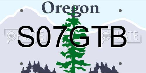 S07GTB Oregon License Plate
