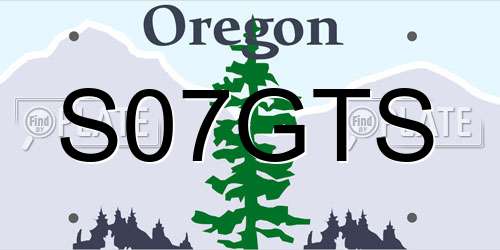 S07GTS Oregon License Plate