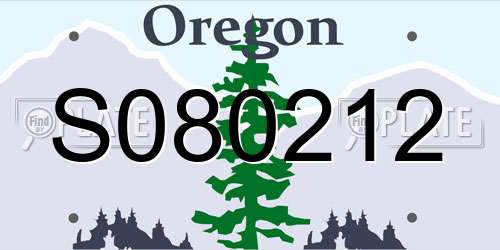 S080212 Oregon License Plate