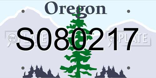 S080217 Oregon License Plate