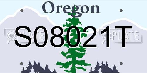 S08021T Oregon License Plate