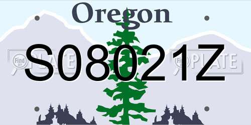 S08021Z Oregon License Plate